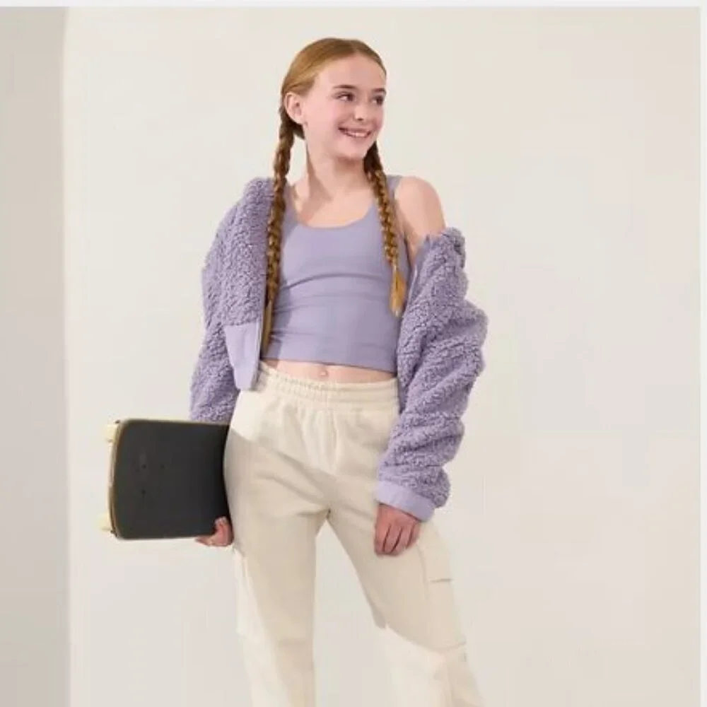 Athleta Girl Cloud Fleece Full Zip Hoodie size14
